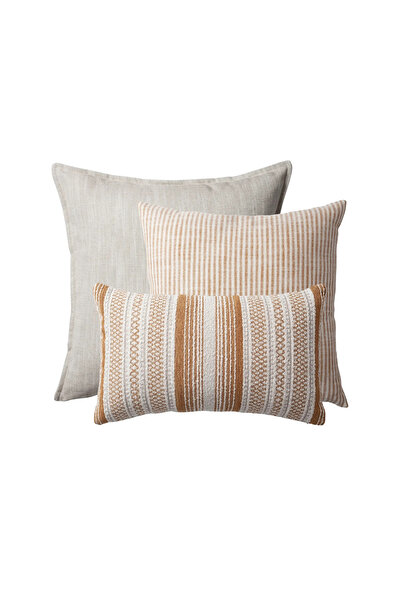 Fineroom Living Pernă decorativă - Set combinat de 3 - Muștar (Pernă Ic inclusă)