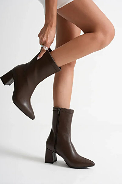 leopar by çetinay إم آر902 |   حذاء نسائي بكعب من الجلد الفاخر ذو مقدمة مدببة...