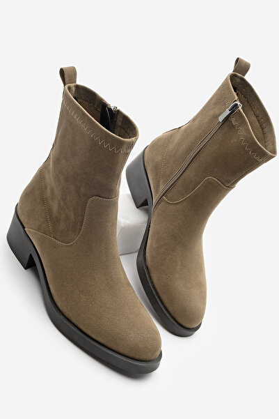 Marjin Γυναικείες μπότες casual με φερμουάρ Befor Mink Suede