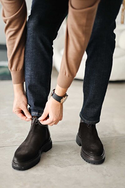 Avni Ceylan Bağcıklı Hakiki Deri Postal Bot