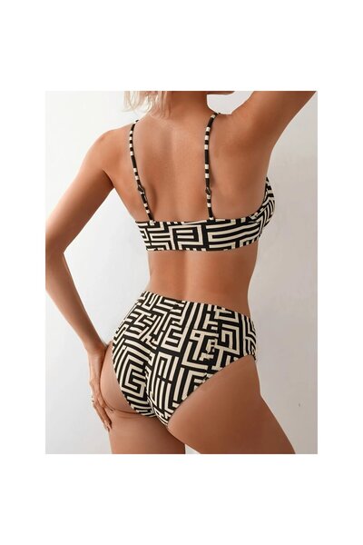 FITINT Women's Two-Piece Push-Up Swimsuit – Geometric Pattern – 151
