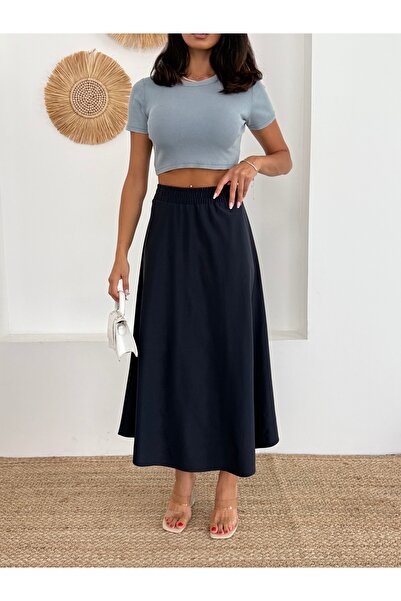 BILDEŞA Fustă lungă pentru femei cu talie elastică