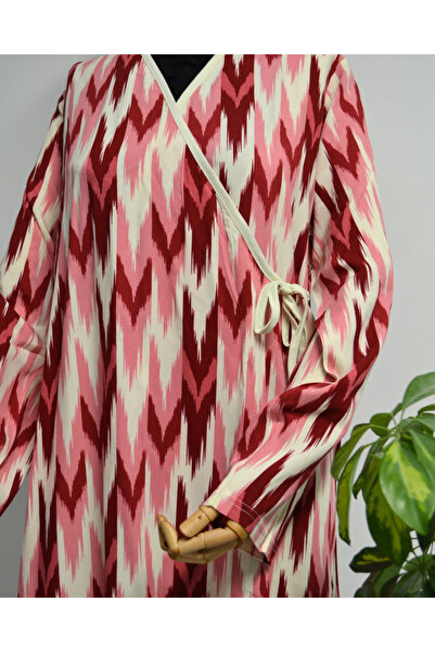 Bilenler Φόρεμα προσευχής με ζιγκ-ζαγκ σχέδιο – 100% βισκόζη, με πλαϊνά κορδόνια, μέγεθος 36-46