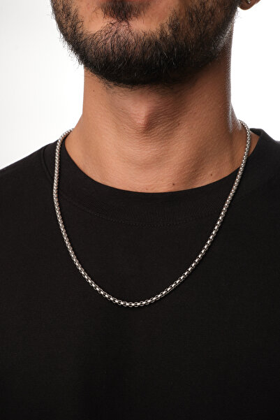 ByFlorya Jewelry Steel Ball Men's Necklace 3mm Round Non-Tarnish Chain