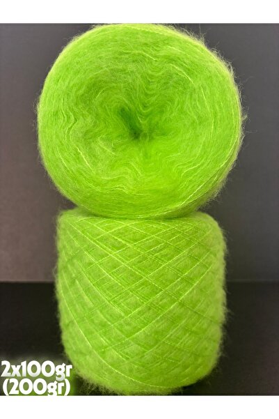 Ana&Kuzusu İplik Неоновий зелений товстий (ГУСТИЙ) мохерний в'язальний шнур 2...