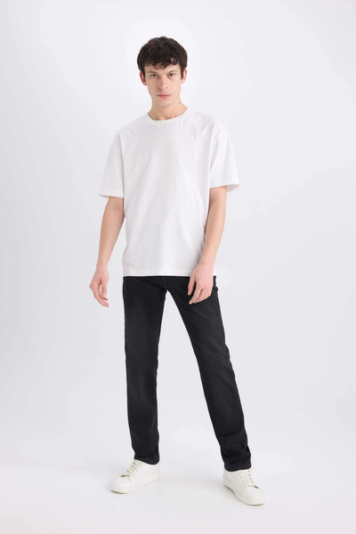 DeFacto D7335 Siyah Sergio Regular Fit Normal Kalıp Normal Bel Boru Paça Jean Pantolon