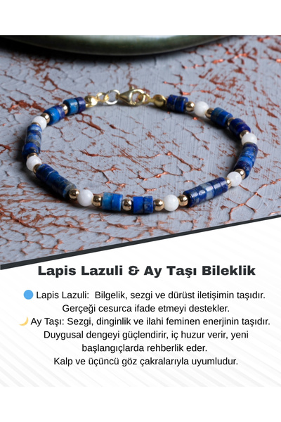 Saff Doğal Taş سوار من حجر اللازورد وحجر القمر