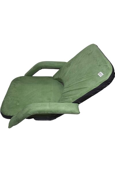 alnawadervillage Camping Chair Foldable with Arm Rest, 3 Reclining Levels, Velvet, AL1407 - Dark Green