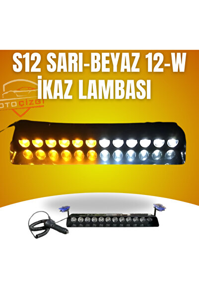 Oto Çizgi S12 Cam İçi Profesyonel İkaz Lambası – Vantuzlu, Çakmaklık Girişli,...