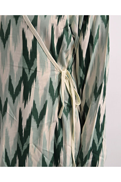 Bilenler Φόρεμα προσευχής με ζιγκ-ζαγκ σχέδιο – 100% βισκόζη, με πλαϊνά κορδόνια, μέγεθος 36-46