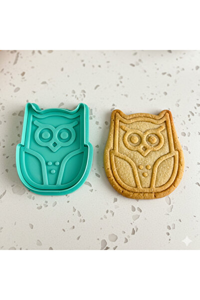 Düvencioğlu Owl Shaped Cookie Mold, Green, Dough Shaper and Stamp, Food Safe ...