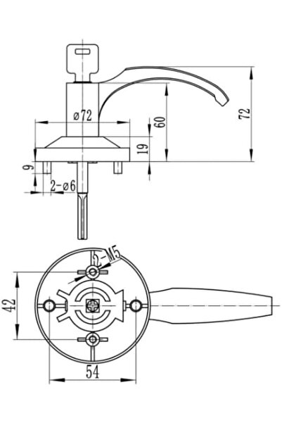 Generic Commercial Door Lever Handle for Panic Bar – Durable Emergency Exit Lever for Metal/Wood Doors –