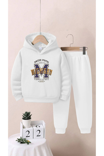 ALİKA Kids Girls/Boys Michigan 1985 Printed Top Bottom Tracksuit Set