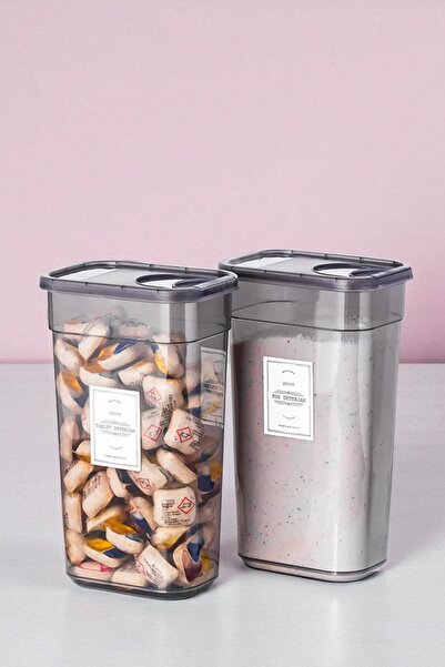 Buclee مونا بيج - 4 قطع حاويات تخزين المنظفات سعة 3.2 لتر - منظم غرفة الغسيل والحمام - صندوق منظفات الغسيل