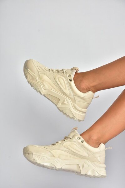 Fox Shoes V312611809 beige thick sole sports shoes sneakers