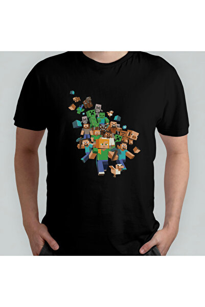 Pixxa Minecraft unisex 100% pamuk lu okrugla kragna T-shirt model 5