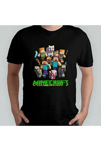 Pixxa Minecraft unisex 100% pamuk lu okrugla kragna T-shirt model 1