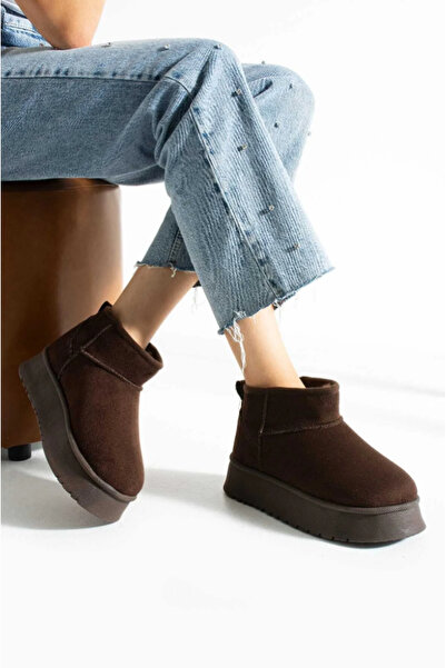 SHOUGO Дамски удобни ботуши с висок ток, подплатени с изкуствена кожа и кадифе