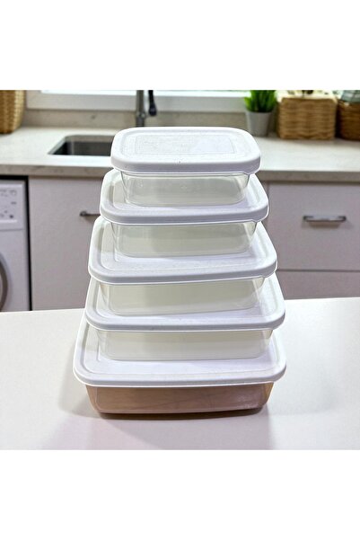 SERMER PAZARLAMA 5-Piece Storage Container Set. Total Capacity of 6.94 Liters