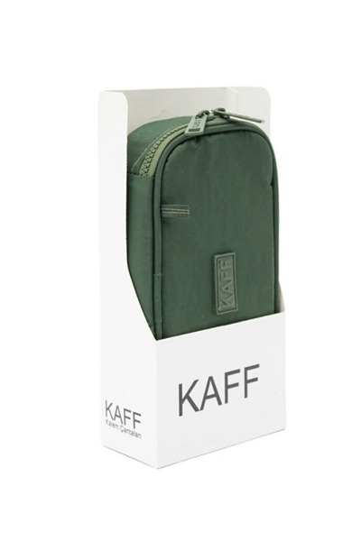 Dörtel Tedarik مقلمة قماشية مجعدة باللون الكاكي مع حجرة مطاطية للأقلام 01110