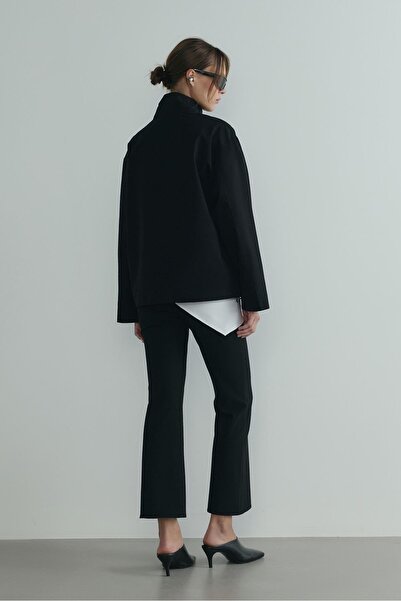 Suud Collection Black Cavie Bomber Jacket