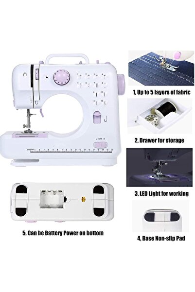 Generic Worldtronics Sewing Machine Portable Mini Electric Sewing Machine for Beginners 12 Built-in Stitches