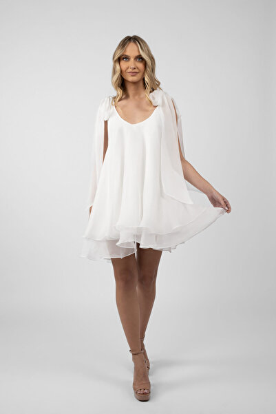 Monarh Design Rochie mini cu esarfe