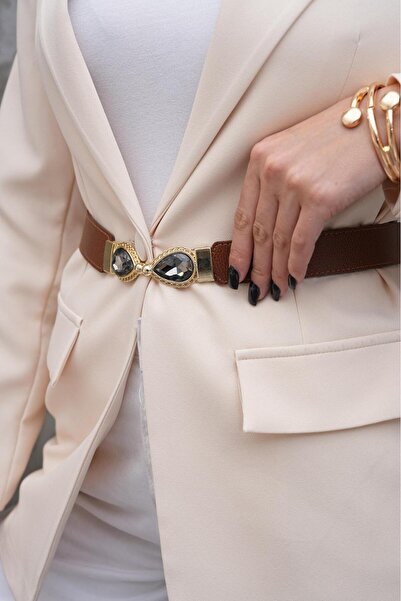 Desre Moda Damla Stone Women's Belt Dress Belt Coat Belt Trouser Belt