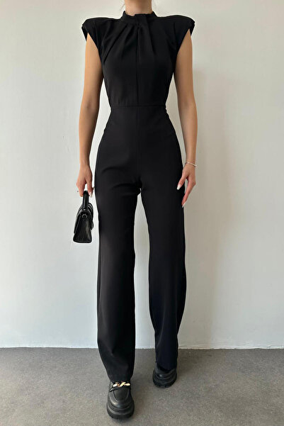 Vaveyy Padded Stand Collar Jumpsuit