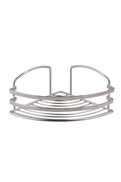 DacEnergy Corner bathroom shelf, chrome plated, corner mounting, size 20x20x10 cm, gray color
