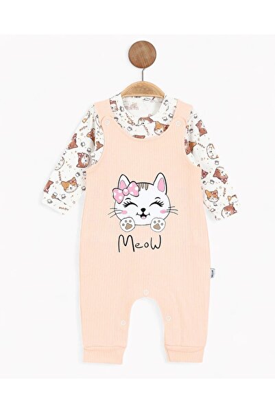 Egelite Baby Girl Newborn 0-3-6-9 Months Seasonal 2 Piece Gardener Salopet Jumpsuit and Underwear Suit