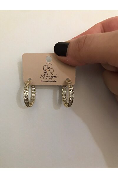 shop أقراط دائرية متوسطة الحجم من الفولاذ المقاوم للصدأ بلون ذهبي وحجر متغير ...