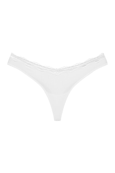 Bloovii Women's Thong G-String Smooth Invisible Design with Lace Trim | Arien