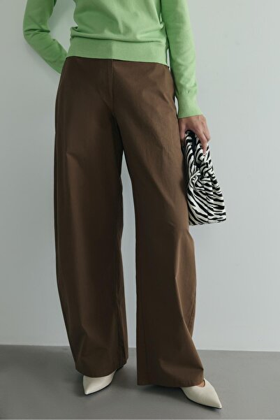 Suud Collection Brown Caby Wide Leg Pants