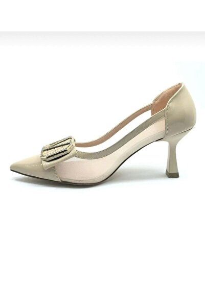 KS KADİR SARAÇ Yanlar Stylish Buckle Comfortable Heel Shoes with Mesh