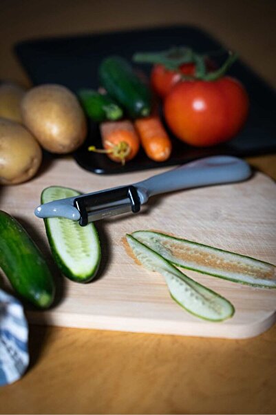 PDESİGN مقشرة عمودية فضية لامعة من P-Design - فولاذ ألماني مقاوم للصدأ، مقبض ...