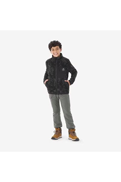 Decathlon Children's Outdoor Fleece Jacket - Black - Camouflage Pattern - Nh 900