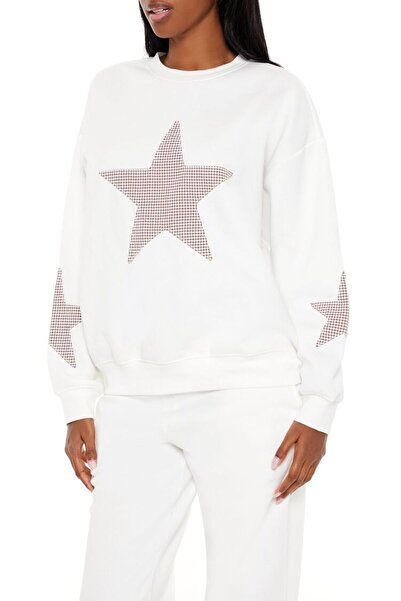 Forever 21 Yıldız Patchwork Detaylı Sweatshirt