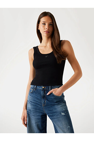 Guess Patch Women's Black Top W5Yp54Ka0H1-Jblk