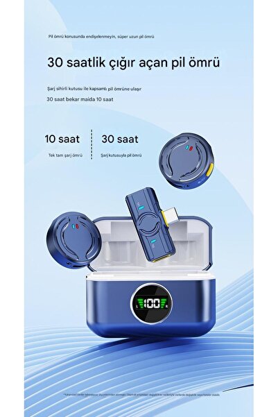 MATECHNO Kablosuz Profesyonel İkili Yayın Yaka Mikrofonu Şarj Kutulu | Mini Mıknatıs Tasarım | Uzun Pil Ömrü