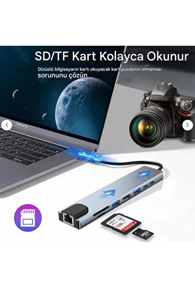 Arduino Macbook Pro Air USB Type-C Hub Converter Converter Multiplexer USB HDMI Micro SD 8 Ports