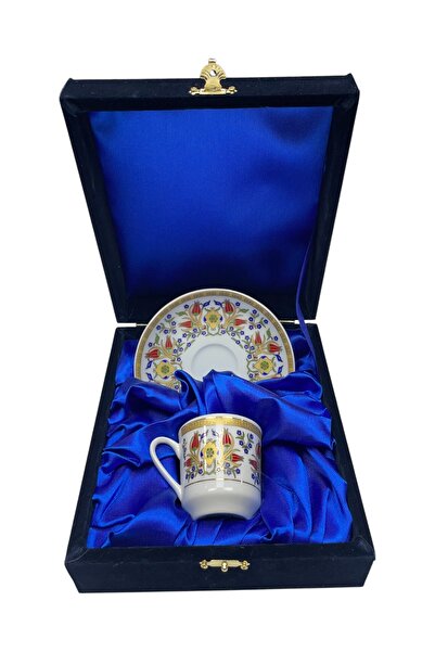 ÅLÅ OTANTİK HEDİYELİK طقم فنجان واحد مع صندوق مخملي