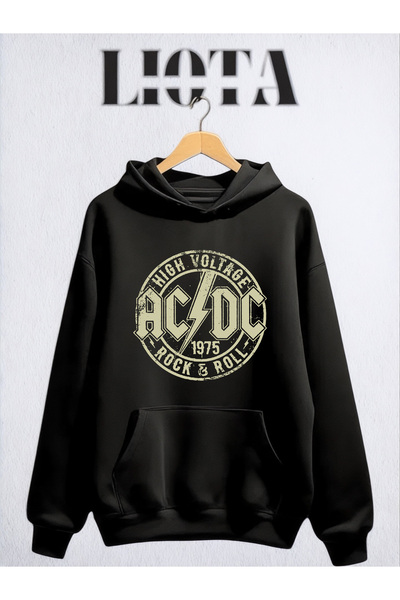 Vordevia ACDC Памучен овърсайз суитшърт с принт и 3 нишки