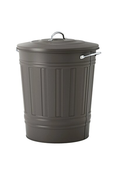 UZUNKAYA HOME Knodd Trash Can Gray 40 Lt – Metal Trash Can with Lid