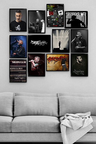 TABLOX Sagopa Kajmer Rapçi Türkçe Rap 12li Dekoratif MDF Tablo Seti Hediyelik