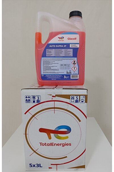 TOTAL GLASELF AUTO SUPRA 2F ANTİFRİZ KIRMIZI ORGANİK 3 LT X 5 ADET 2025 ÜRETİM