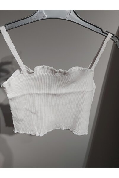 SONGÜLBERİK Girl's Crop Strap White Top