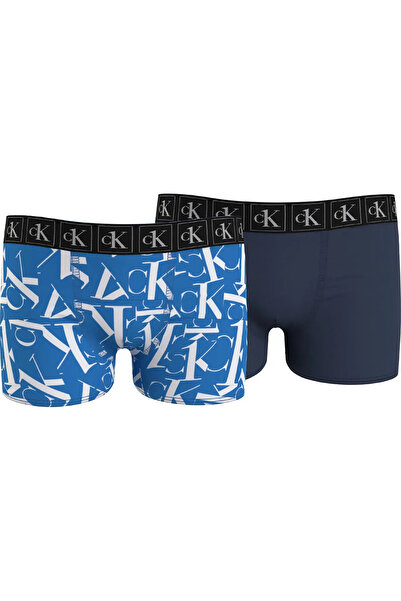 Calvin Klein 2PK TRUNK Erkek Mavi Boxer Set