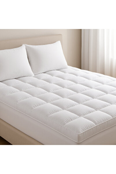 Generic Double Bed Mattress Topper 180×200 cm – Microfiber with 14 cm Thickness