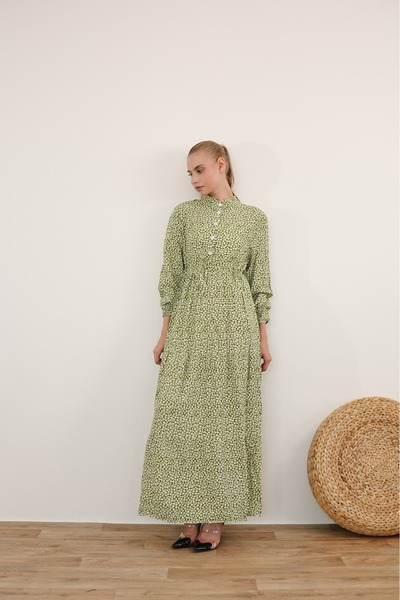 Molly Nelly Rochie lungă din viscoză cu imprimeu floral pentru femei